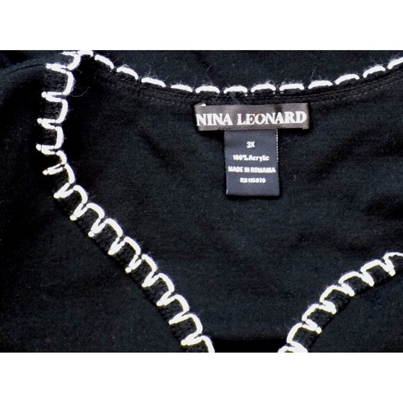 Nina Leonard Sweater 3X Comfy Office Minimal Classy Whipstitch (BUNDLE PRICE $6) - Picture 3 of 5